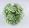 Soft green mesh bath sponge with white ribbon for daily shower and exfoliating body wash. - 50 g / Fresh Green