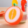 Cute fruit shape cleaning sponge for kitchen dishwashing, thick and strong decontamination pad. - Gold