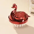 Silikon Kopfmassagebürste mit Enten Design, ergonomische Shampoo Haarbürste für den Heimgebrauch. - OPP-Verpackung / Fuchsia