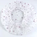 Cuffia doccia impermeabile in PE, bianca a pois viola, cuffia da bagno spessa per adulti. - A Pois (1 Pezzo)