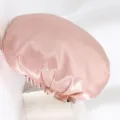 Rosa wasserdichte Satin Duschhaube mit rüschen Rand für die tägliche Haarpflege beim Baden. - Altrosa