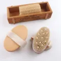 Set de cepillos de baño de madera natural con cerdas suaves y nódulos de masaje. - Nº 1 con Partículas de Masaje