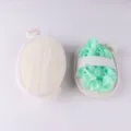 Natural loofah sponge and mesh bath ball set with strap for body exfoliation and daily cleaning. - 10*14cm / Light Green