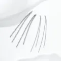 Lange Edelstahl Quaste Kette Ohrringe DIY Schmuck Zubehoer Mode minimalistisches Design - Stil 01 (Zwei-Paar-Packung) / 2 Paar Set