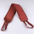 Brown double-sided exfoliating bath strap, lengthened body scrubber for deep cleansing. - Brick Red