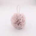 Esponja de ducha de malla rosa claro, gran esponja de baño de 60g con cuerda de suspensión - Caqui