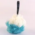 Éponge de bain douce bicolore avec sangle de suspension, idéale pour le soin du corps. - Vert Menthe