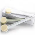 Long handle bath brush set with soft bristles for back scrubbing and body exfoliating shower. - Bath Brush Style / Pale Green