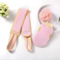 Set de esponja de baño exfoliante rosa, exfoliante de espalda largo y guante para el cuerpo. - Juego de 3 piezas rosa