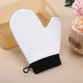 Large self tanning mitt for body lotion, quick application flocking massage lotion glove. - Glove Style / White