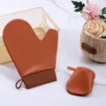 Brown tanning mitt set, waterproof body lotion applicator glove for self-tanner and SPA. - Set / Brown