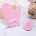 Pink tanning mitt body lotion applicator glove with wristband for easy self-tanning - Set / Pink