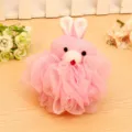 Adorable éponge de douche lapin rose pour enfants, pouf de bain en filet doux et luffa corporel. - Lapin Rose