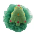 Christmas series mesh bath sponge with cute plush tree ornament for festival shower cleaning. - Green Christmas Tree