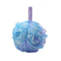 Esponja de ducha grande 75g red de baño de PE suave para limpieza corporal diaria y exfoliación - 75g / Azul Púrpura Blanco