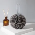 Coffee Brown Mesh Bath Sponge Soft Exfoliating Loofah Shower Ball with Hanging Cord - Coffee Brown