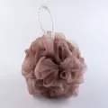 Esponja de ducha suave con cuerda, malla de baño grande para exfoliación corporal diaria. - Chocolate