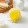 Esponja de ducha amarilla malla de baño con cepillo masajeador de silicona corporal. - Aprox 40g / Amarillo Limón