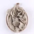Esponja de baño de malla suave flor de ducha exfoliante corporal con lazo colgante diario. - Caqui