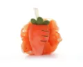 Cute carrot shaped shower sponge, soft mesh bath pouf for daily body cleaning orange. - Carrot