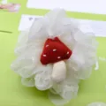 Süßer Pilz Duschschwamm für Kinder, weicher Mesh Schaumball, japanischer Duschpuff. - Rote Erdbeere