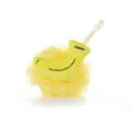 Cute banana bath sponge with soft mesh and plush cartoon design for relaxing shower. - Banana