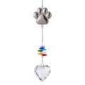 Capteur de soleil en cristal carillon éolien avec patte et cœur pour décoration de jardin. - Pendentif Patte Cœur Longueur Totale 42cm