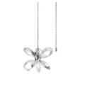 Pendentif décoratif de chaîne de ventilateur en cristal pour lampe et accessoire d'éclairage - Chaîne de Tirage Fleur de Feuille de Filet / Transparent