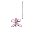 Chaine de tirage pour ventilateur de plafond en cristal rose avec chaine argentees. - Chaîne de Tirage Fleur de Feuille de Filet / Rose