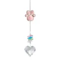 Attrape-soleil carillon éolien en cristal avec patte rose et cœur suspendu pour décoration de jardin. - Pendentif Patte Rose Simple Face / Longueur Totale Environ 41CM