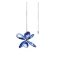 Pendentif chaîne de tirage ventilateur plafond fleur cristal bleu ornement interrupteur - Chaîne de Tirage Fleur de Feuille de Filet / Bleu Moyen