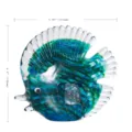 Blue green glass fish ornament crystal craft home desktop decor fish figurine size 151mm - Angel Fish / Green