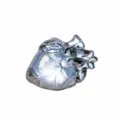 Sculpture de cœur anatomique chromé argenté, décoration de bureau moderne et cadeau romantique unique. - 56x76.6x44mm / Gris fumé