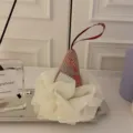 Eisform Duschschwamm weiches Netz Badeschwamm für die Dusche, große Variante in weiß und braun. - 45g / Gebrochenes Weiß