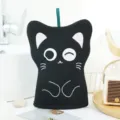 Mignon gant de bain exfoliant chat noir pour un nettoyage corporel doux et pratique. - Serviette Chat Yeux Fermés