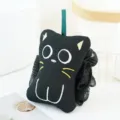 Esponja de baño de red de gato negro bonita con lazo para limpieza diaria del cuerpo. - Esponja de Baño de Gato Ojos Abiertos