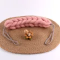 Pink braided mesh shower scrubber, long back sponge for body washing and daily bathing care. - 80g / Pink