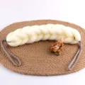 Plain mesh bath sponge, stretchable back scrubber for body cleaning and rich foaming daily use. - 80g / White