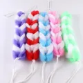 Colorful stretchable 9-segment bath sponge exfoliating strip PE mesh long body scrubber - 35 Grams / Colorful