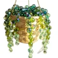 Crystal suncatcher hanging plant decor, beaded wind chime bonsai for home garden decor. - DIY Bamboo Basket (DIY Kit) / Standard Type