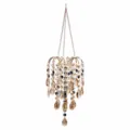 Pendente Lampadario in Cristallo Acchiappasole Campanello Vento Sospeso Decorazione - Ciondolo in Metallo - Stile Foglia Rete Bicolore