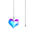 Pendentif attrape-soleil chaîne de tirage ventilateur plafond cœur cristal design - Style Cœur d'Amour (Env. 55.5mm)