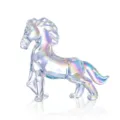 Statuetta Cavallo Galoppante in Vetro Cristallo Iridescente Arcobaleno Scrivania Ufficio - Cavallo / 115x28x93mm / Aurora boreale