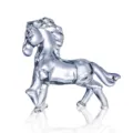 Figurina di cavallo in cristallo trasparente, decorazione moderna di cavallo al galoppo ufficio. - Cavallo / 115x28x93mm / Grigio Fumo