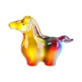 Jolie figurine de cheval en cristal coloré art en verre décoration bureau cadeau animal - Petit Cheval à Bascule / 79.4x26x60mm / Multicolore