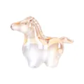 Statuetta di cavallo in cristallo chiaro, ornamento di animale in vetro ambrato per decoro. - Piccolo Cavallo a Dondolo / Champagne