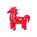Statuetta di cavallo in cristallo rosso, scultura di animale decorativa per soggiorno. - Stile Piccolo Cavallo / 60x16.5x50mm / Rosso