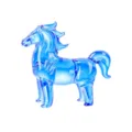 Statuetta Cavallo Cristallo Blu Vetro Animale Soprammobile Scrivania Regalo Collezione - Stile Piccolo Cavallo / 60x16.5x50mm / Blu medio