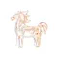 Statua cavallo in vetro cristallo trasparente ambra scultura animale decorazione regalo. - Stile Piccolo Cavallo / 60x16.5x50mm / Champagne