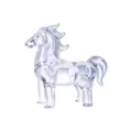 Statuetta cavallo in cristallo chiaro per scrivania, soprammobile animale in vetro trasparente. - Stile Piccolo Cavallo / 60x16.5x50mm / Grigio Fumo